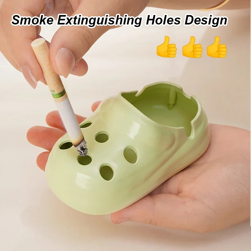 Creative Cute Hole Shoe Ashtray, Flame Retardant PP Material+anti Fly Ash, Suitable for Home/office/hotel Panoramic View