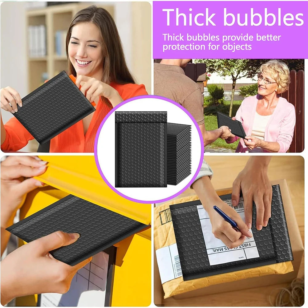 20Pcs Black Bubble Mailers Self Seal Mailing Envelopes Bags for Small Business Shipping and Packaging