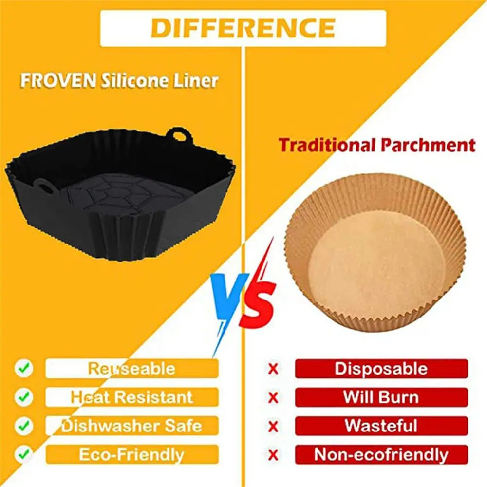 1pcs Air Fryer Silicone Liners Square Airfryer Liners Reusable Air Fryer Accessories Replacement for Parchment Airfryer Liner