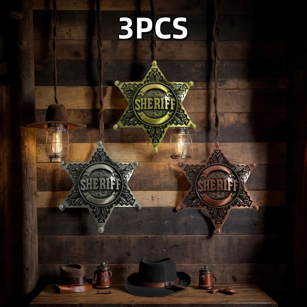 Vintage Western 1pc Metal Sheriff Badge|Premium Metallic Finish | Ideal for Themed Parties,Festivals & Cowboy Outfit Accessor