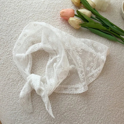 New Triangle Short Skirt Half Skirt Butt Curtain Skirt Lace Trim Small Apron Knitting Lace Stacked Ins Korean Women Headscarf