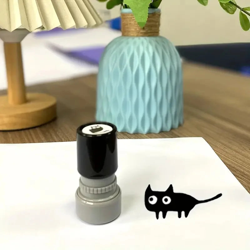 1pc 4 Styles Cute Cartoon Stamps Lovely Small Black Cat Stamp DIY Scrapbooking Decoration Diary Collage Stationery