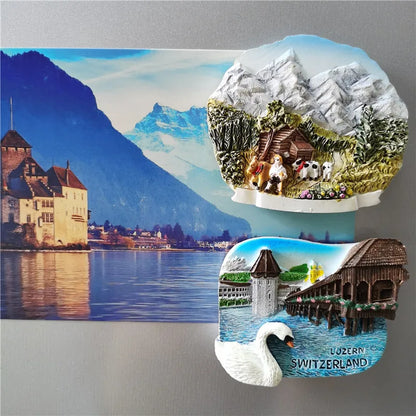 Switzerland Tourist Souvenir Fridge Magnets Jungfraujoc Luzern Zermatt Zermatt Geneva Bern Basel Interlaken Home Decor Sticke