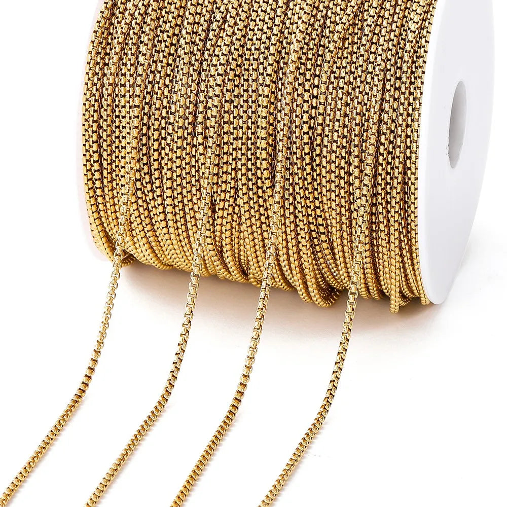 2Meters/Lot Stainless Steel Chains Gold Color Chain for Jewelry Making DIY Necklace Bracelet Accessories Lips Beads Beaded Ch