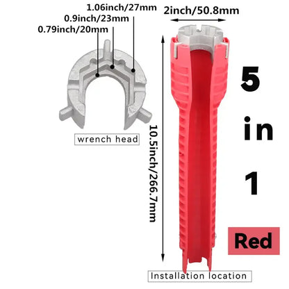 8 In 1 Flume Wrench Anti-slip Kitchen Sink Repair Tools Bathroom Faucet Assembly Key Plumbing Installation Wrench