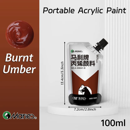 100ml Marie's Acrylic Paint,Assorted Colors,Waterproof,Pigments for DIY Craft,Rock,Wood,Professional Pigments for Adults,Arti