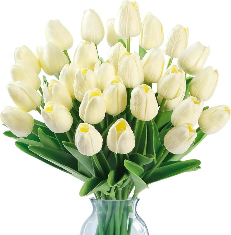 10Pcs Artificial Flower Realistic Touch Tulip Scrapbooking Vase Home Decor Wedding Garden Arch Garland Mother's Day Bouquet d