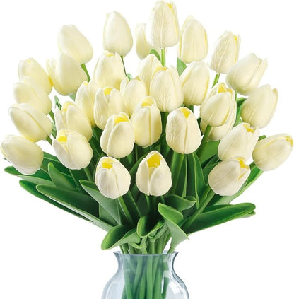 10Pcs Artificial Flower Realistic Touch Tulip Scrapbooking Vase Home Decor Wedding Garden Arch Garland Mother's Day Bouquet d