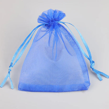 50/100pcs Colorful Organza Gift Bag 5x7 7x9 9x12 10x15 13x18cm Party Wedding Favors Candy Jewelry Packaging Drawstring pouche