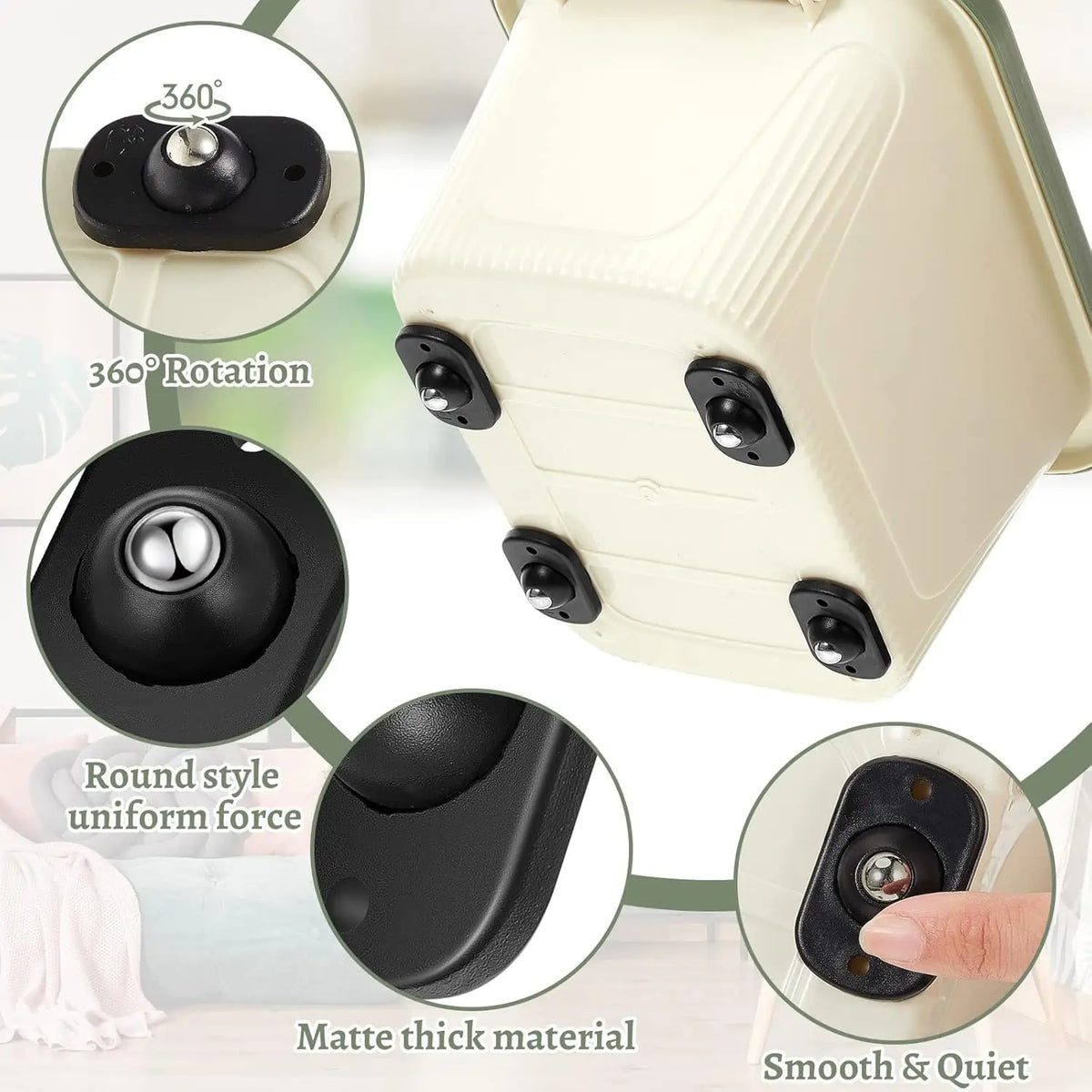 Self Adhesive Caster Wheels Appliance Rollers Appliance Sliders for Kitchen 360° Swivel Universal Wheel Mini Small Kitchen