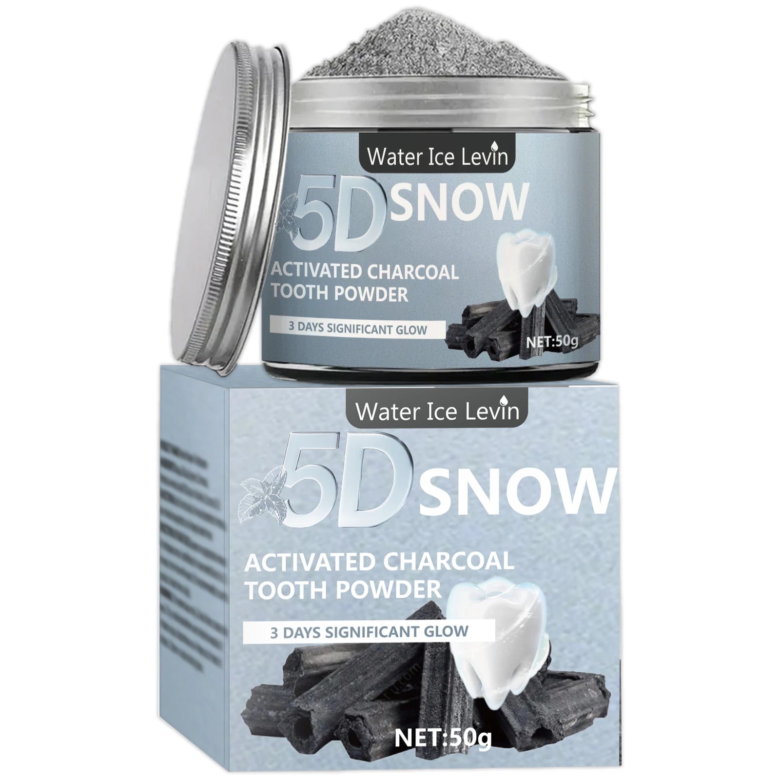 Bamboo Charcoal Teeth Whitening Powder - Natural Whitening and Deep Cleaning for Men and Women, Freshens Breath, Daily Use To