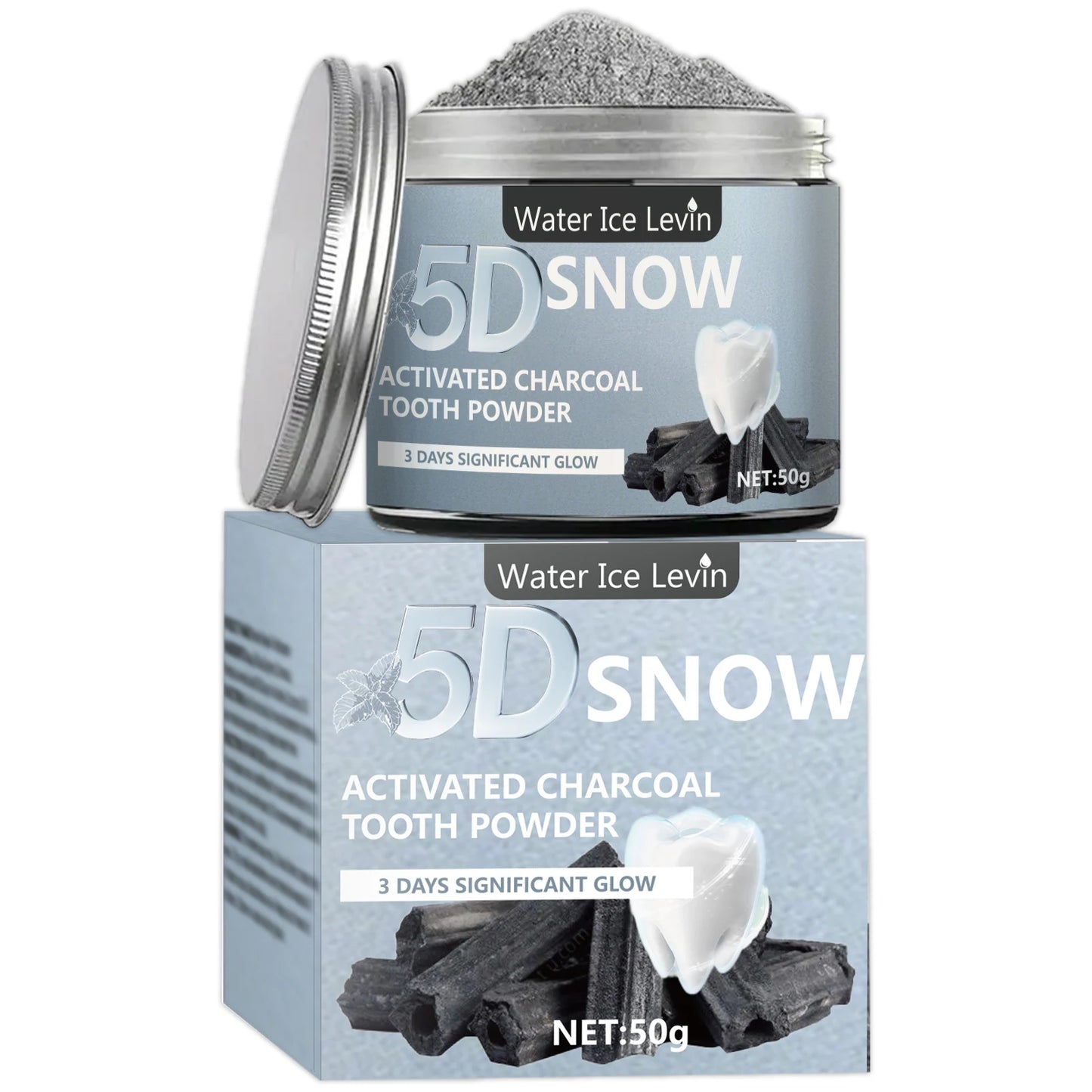 Bamboo Charcoal Teeth Whitening Powder - Natural Whitening and Deep Cleaning for Men and Women, Freshens Breath, Daily Use To