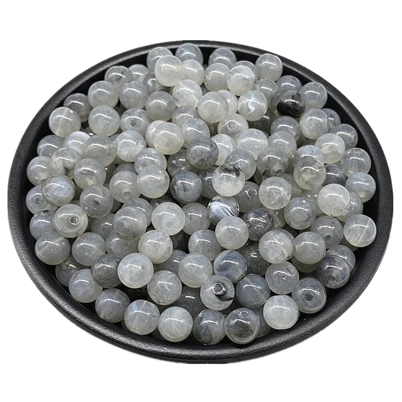 6 8 10mm Acrylic Round Beads for Jewelry Makeing Bracelet Necklace DIY Accessory