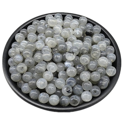6 8 10mm Acrylic Round Beads for Jewelry Makeing Bracelet Necklace DIY Accessory - 17 / 6mm 100pcs
