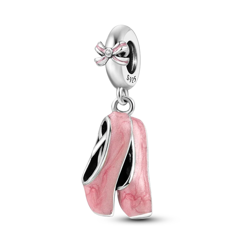 2026 Charms Bead 925 Sterling Silver Pink Butterfly Luminous Firefly Dangle Fit Bangle Bracelet Necklace DIY Jewelry - KTC367