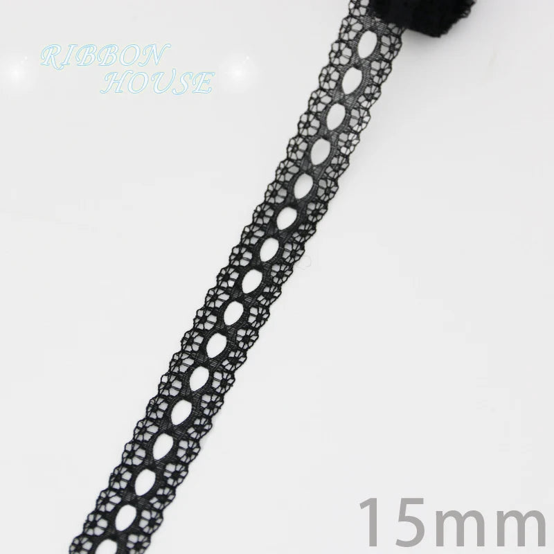 (10 yards/roll) Black lace fabric ribbon Webbing Decoration Lovely gift packing Material - 14
