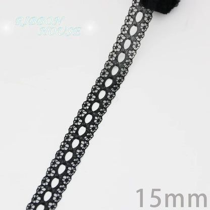 (10 yards/roll) Black lace fabric ribbon Webbing Decoration Lovely gift packing Material