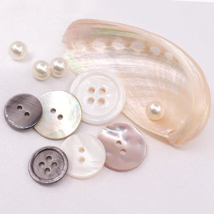 10Pcs Natural Pearl Shell Buttons for Clothing Sewing Accessories Scrapbooking DIY Crafts Garment Decoration Round Shell Butt