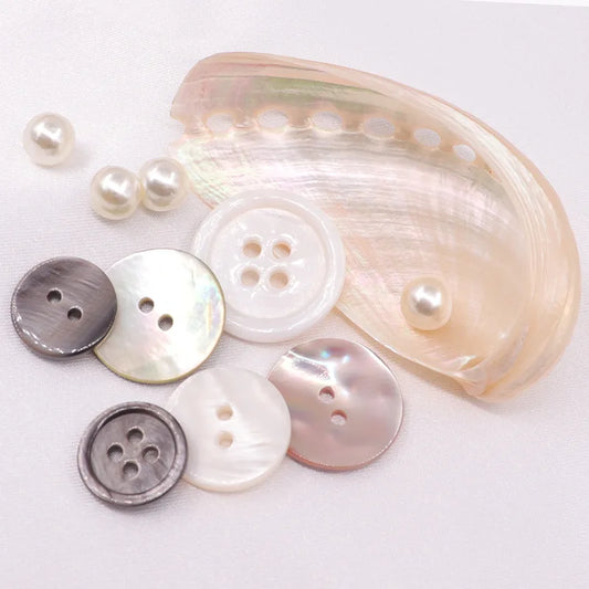 10Pcs Natural Pearl Shell Buttons for Clothing Sewing Accessories Scrapbooking DIY Crafts Garment Decoration Round Shell Butt