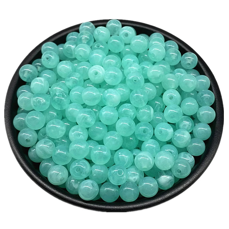 6 8 10mm Acrylic Round Beads for Jewelry Makeing Bracelet Necklace DIY Accessory - 22 / 8mm 50pcs