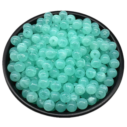 6 8 10mm Acrylic Round Beads for Jewelry Makeing Bracelet Necklace DIY Accessory - 22 / 8mm 50pcs