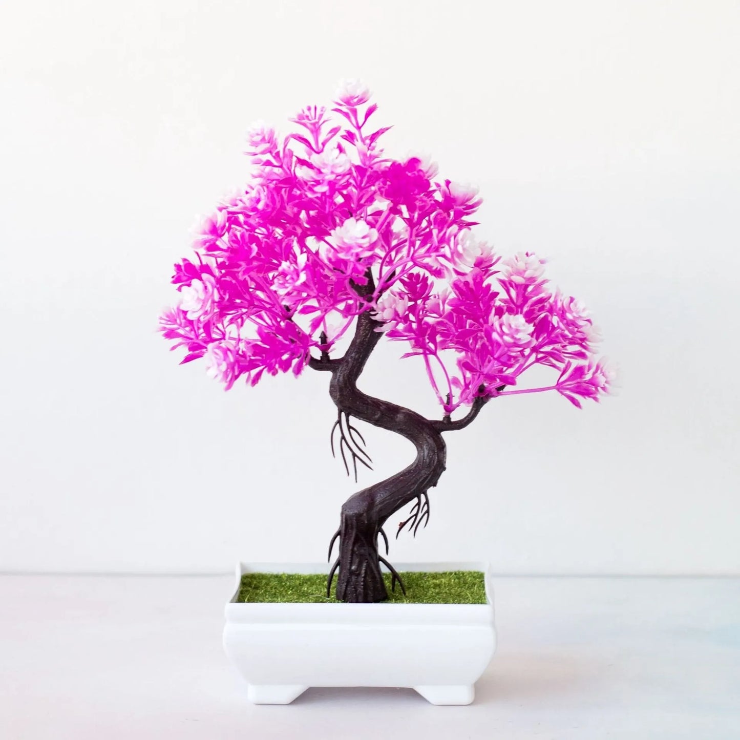 Garden Arrangement Ornaments Plastic Plants Bonsai Small Tree Pot Fake Plant Potted Flower Home Room Table Decoration - Pink