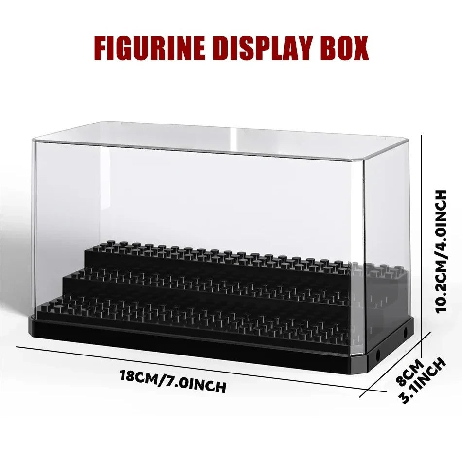 Compatible building block display box storage box building block doll collection step-by-step hand display - 3 steps 18 cm