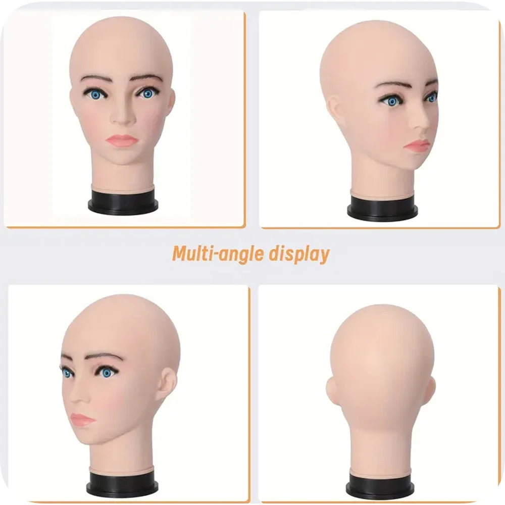 Mannequin Head With T-pin Wig Cap Tripod For Women Making Wig Hat Glasses Mask Display Cosmetology Manikin Head Makeup Practi