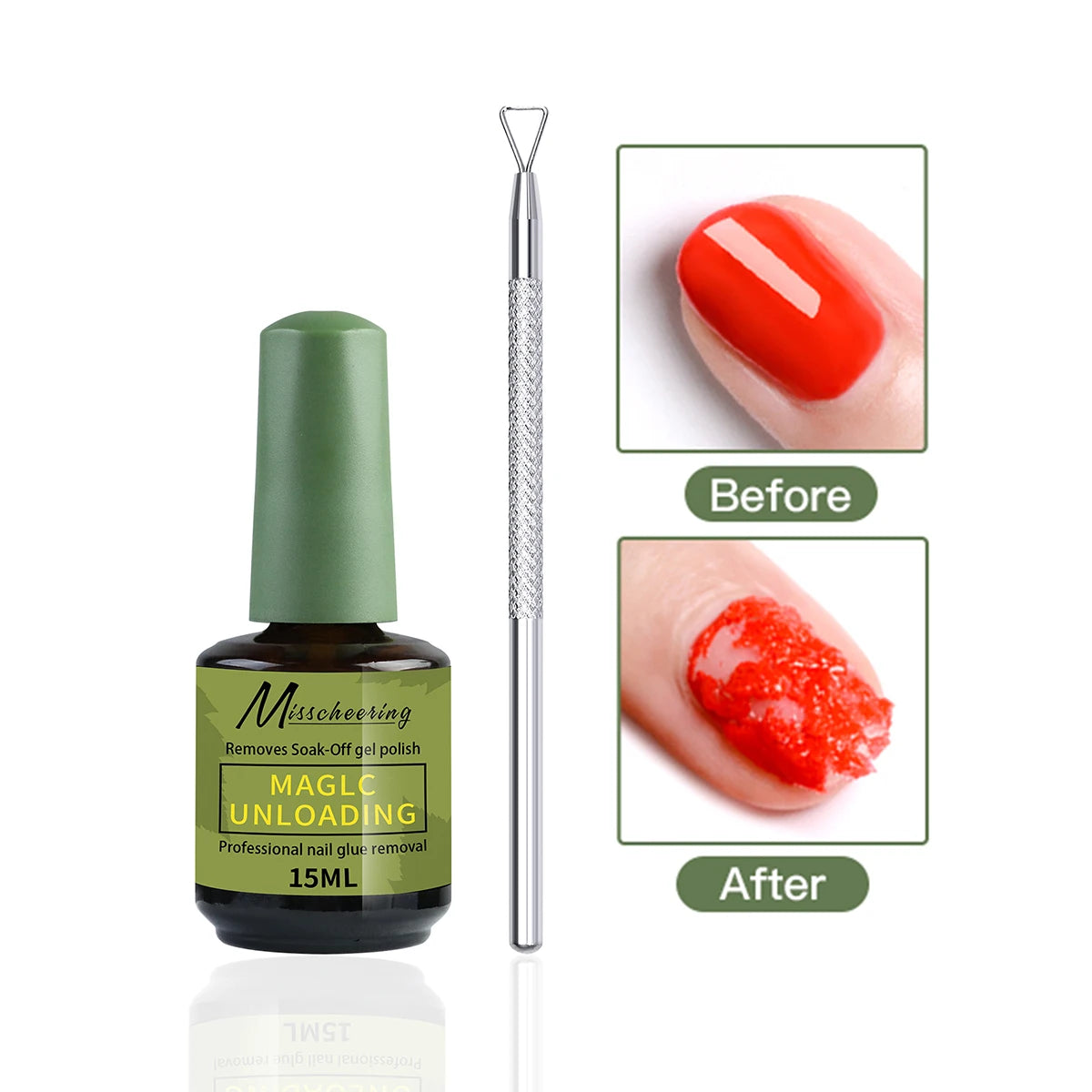 1/2pcs/Set Nail Magic Remover With Remover Tool Quickly & Easily Remove Gel Nail Polish And Poly Nail Gel Without Harming Nai