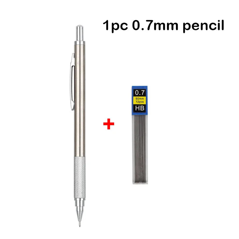 Mechanical Pencil Set 0.3 0.5 0.7 0.9 1.3 2.0mm Full Metal Art Drawing Painting Automatic Pencil with Leads Office School Sup
