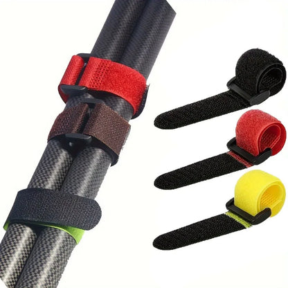 10pcs/set Reusable Fishing Rod Tie Holder Strap Hook Loop Ties Belt Fishing Rod Strapping Wrap Band Outdoor Fish Tool
