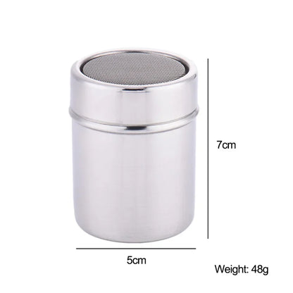 1pc Stainless Steel Chocolate Shaker Cocoa Flour Coffee Sifter Or 16Pcs Coffee Stencils Template Strew Pad Duster Spray Tools