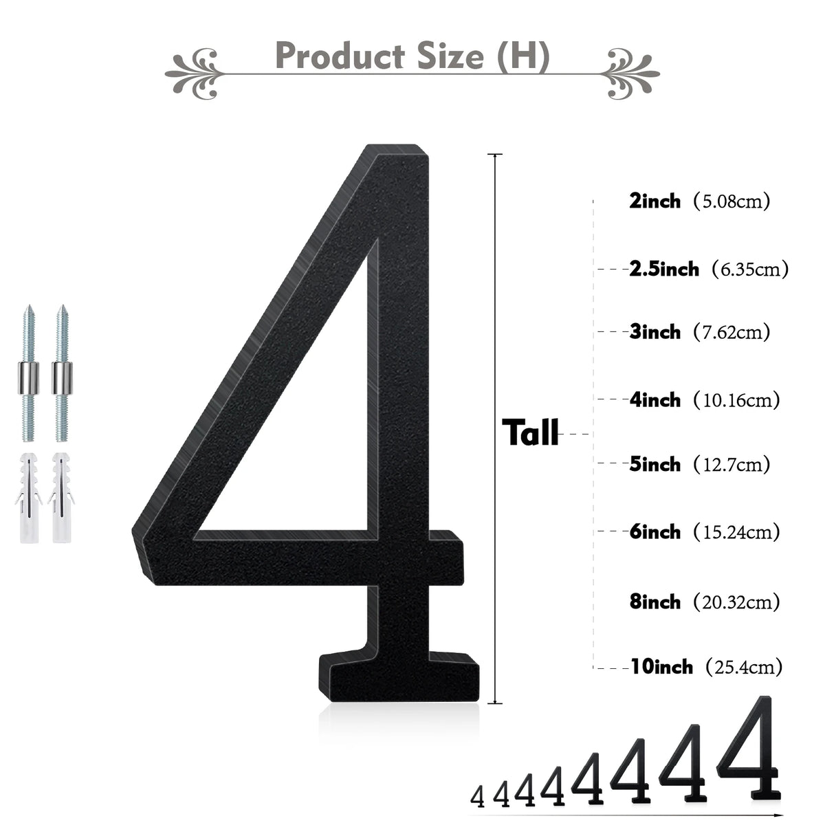 3-12inch Floating Aluminum House Numbers, Modern Metal House Address Numbers Letters, Aluminum Address Letters for Outside