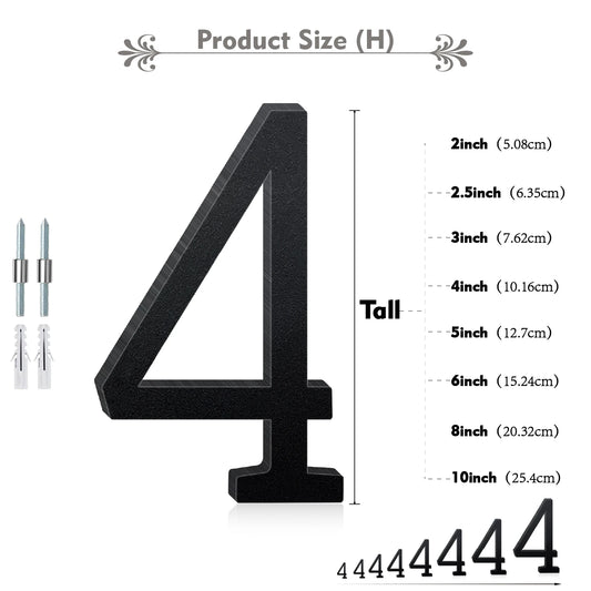 3-12inch Floating Aluminum House Numbers, Modern Metal House Address Numbers Letters, Aluminum Address Letters for Outside