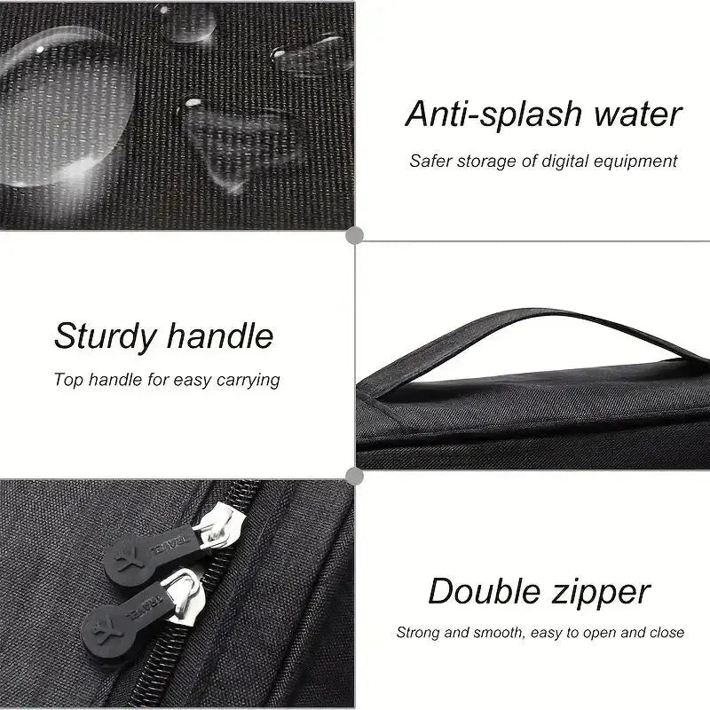 Cable Storage Bag Waterproof Digital Electronic Organizer Portable USB Data Line Charger Plug Storage Bag Travel Cable Organi