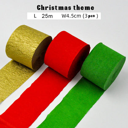 3pcs/set Rainbow Crepe Paper Streamers for Wedding Birthday Party Backdrop Decoration Colorful Paper Crepe Garland Ribbon Dec