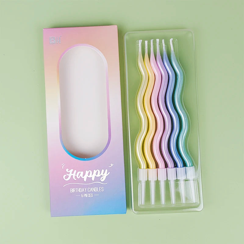 Happy Birthday Curved Candle Birthday Decoration Curved Thread Creative Long Cake Decoration Valentine's Day Romantic Candle