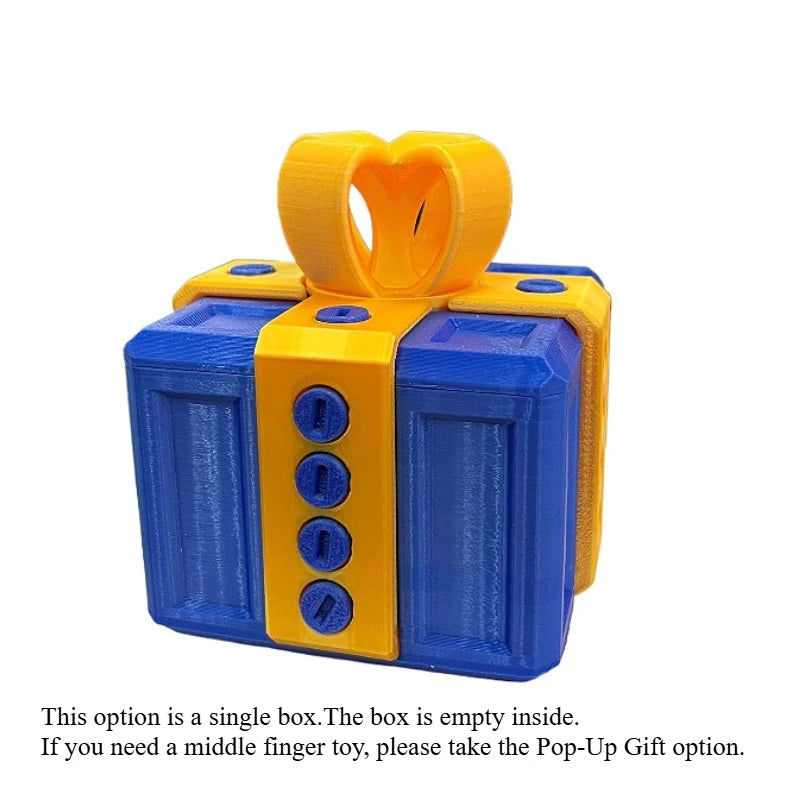 Screw-On Pop-Up Surprise Toys 3d Printer Toys Middle Finger Boxed Pranks Sculptures & Figurines Gift Box Decorations Printed 