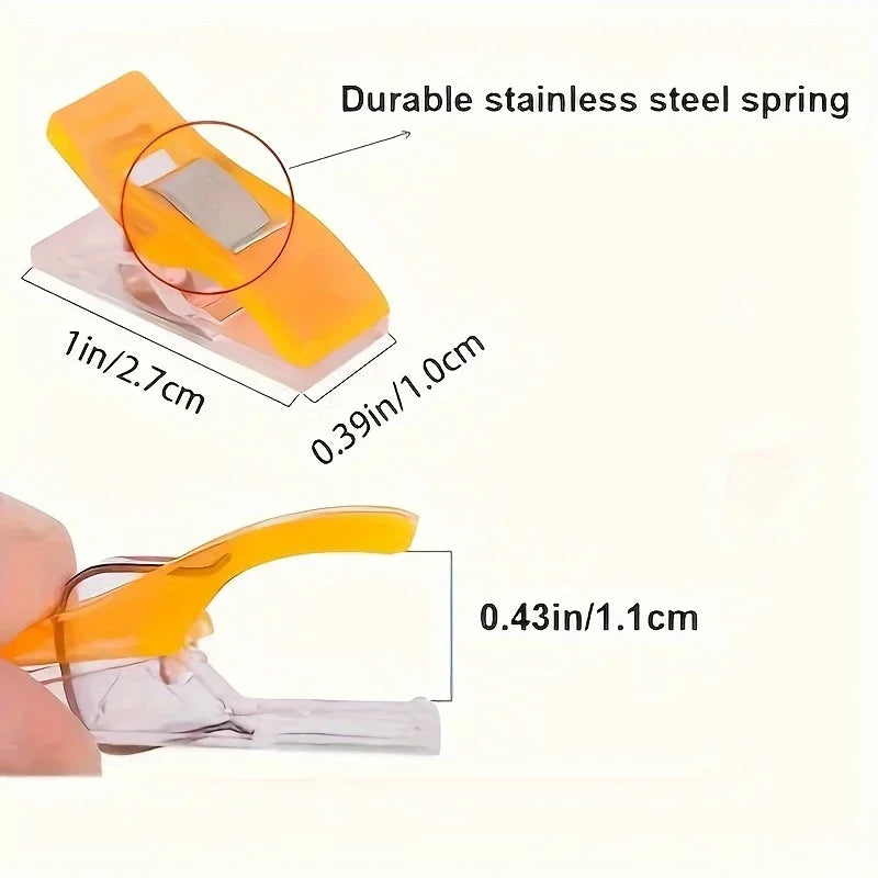 30/50/100 Colorful Plastic Edging Clip, Sewing Clip, Underwear, Tie, Universal Clothing,Auxiliary Tool for Handmade Crafts