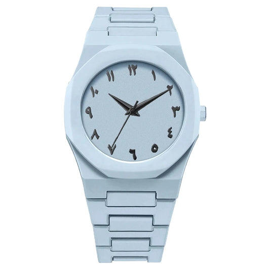 New Fashionable Men's Watch Simple Black Male Quartz Watches Arabic Digital Casual Drip Oil Strap