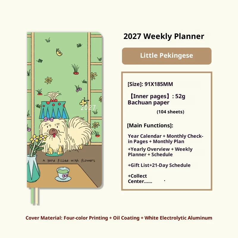 Kinbor 2027 Full Year A5 A6 Notebook Planner 52g Bachuan Paper Daily Journal Agenda Month Year Recrod Book Time Management Bo