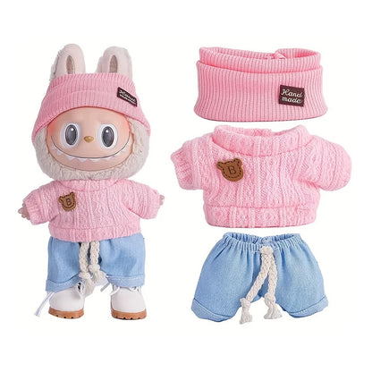 For Labubu accessories Sitting Party Series Classic Dress Grid For Labubu outfit Kid Gift Labubu clothing labubu clothes - no