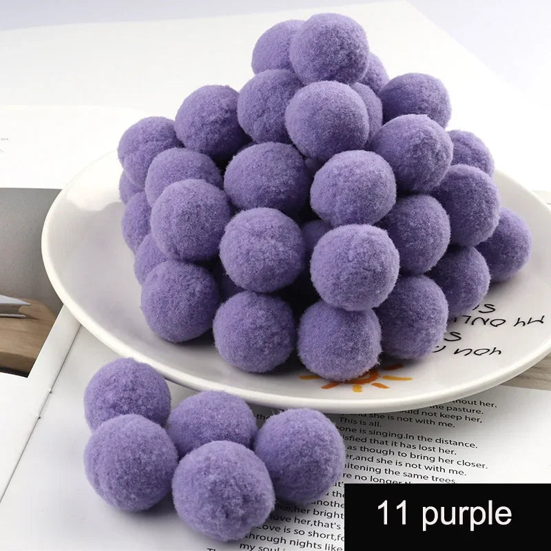 Assorted Pompom 8/10/15/20/25/30mm Fluffy Soft Pom Poms Balls Mixed Pompoms for DIY Crafts Wedding Decor Kid Toy Sewing Suppl