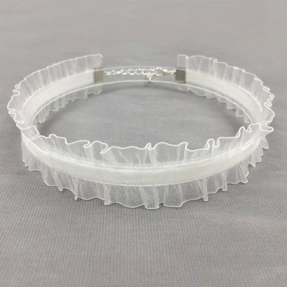 Short Lace Choker Nekclace for Women Girl Black White Color Fashion Romantic Necklace Gift for Party Neck Jewelry - B