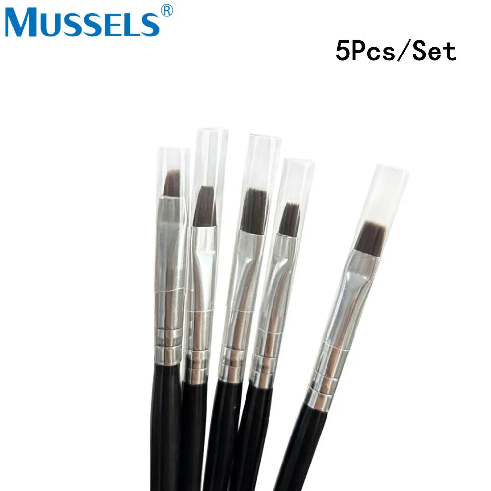5Pcs Dental Resin Brush Pens Silicone Shaping Nails Art for Adhesive Composite Porcelain Teeth Dentist Tools Lab DIY Paint Li