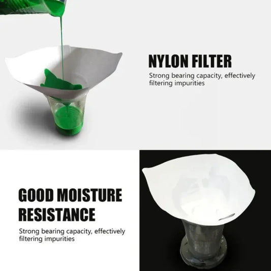 10/100Pcs Disposable Car Paint Spray Mesh Paper Filter Purifying Straining Funnel Paint Filter Conical Nylon Micron Paper Fun