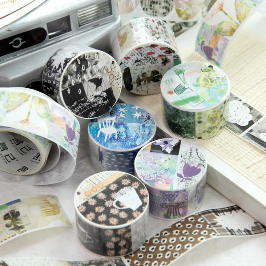 Journal GO 2.5x200cm Random Splicing Tape Sticker for Planner Collage Junk Journal diy Masking Tape Scrapbooking Decor Sticke