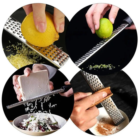 DU Stainless Steel Peel Lemon Cheese Vegetable Manual Grater Peeler Sharp Blade Choppable Cheese Kitchen Tools