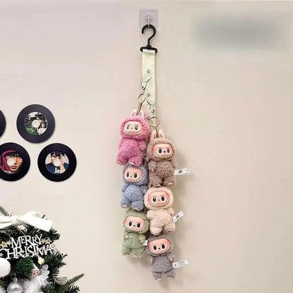 For 15/17cm Labubu Display Artifact Doll Storage Rack Wall Hanging Doll Pendant Hanging 360° Rotation for Labubu Accessories 