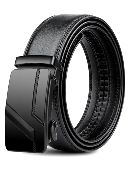 Men's Belt 110cm 120cm 130cm Luxury Belt, Black Men's Automatic Buckle Jeans Men's Belt Suit Belt